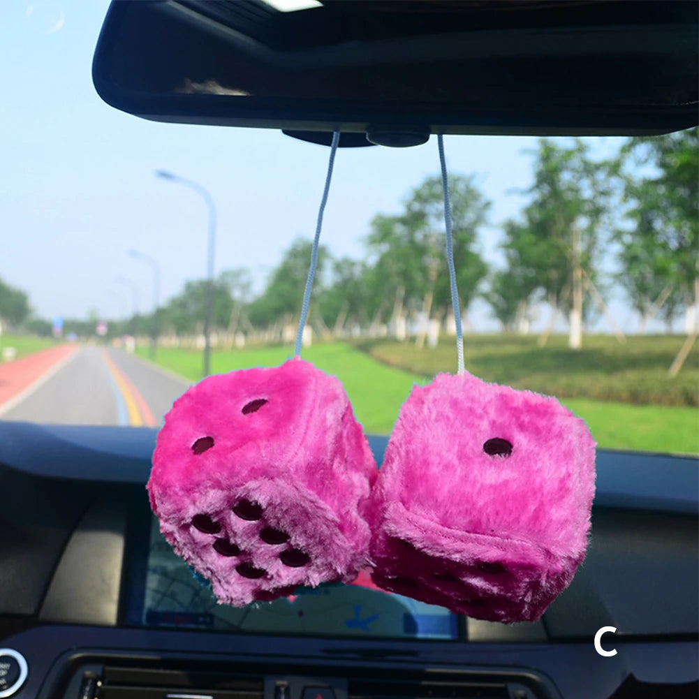 Fuzzy Dice - Mirror Ornament