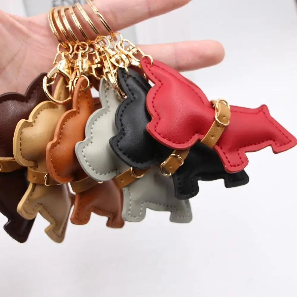 Leather Bulldog Keychain